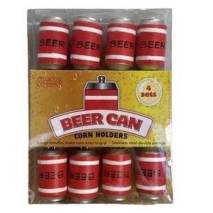 Charcoal Companion Bear Can Corn Holders BBQ 4 Sets Father Day Stainless Steal